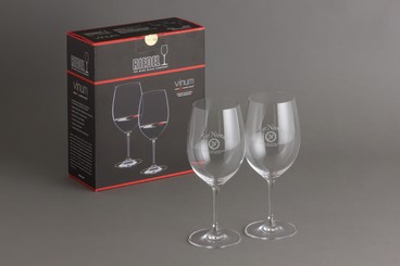 FN ETCHED RIEDEL GLASS 2-PACK